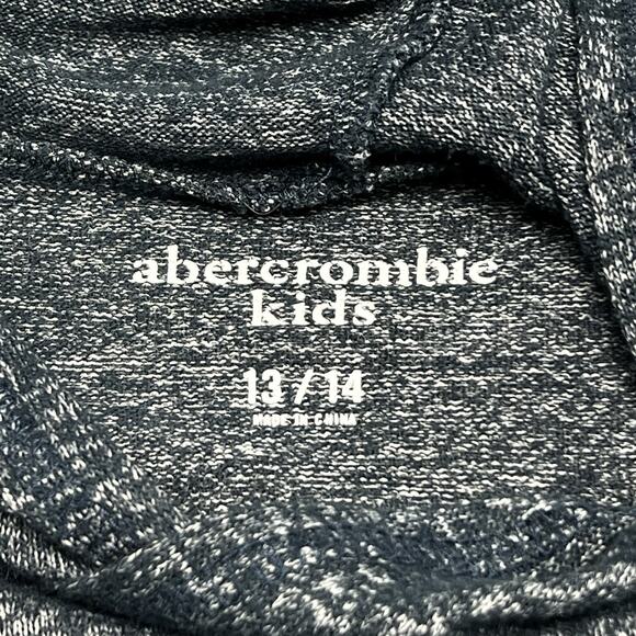 Abercrombie Kids Hoodie Sweatshirt Size 13/14 Blue Heathered Arm Stripe Pullover - Picture 4 of 8